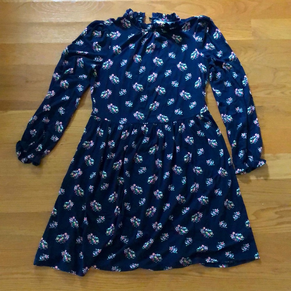 Boden Dress - Navy Blue with Flowers